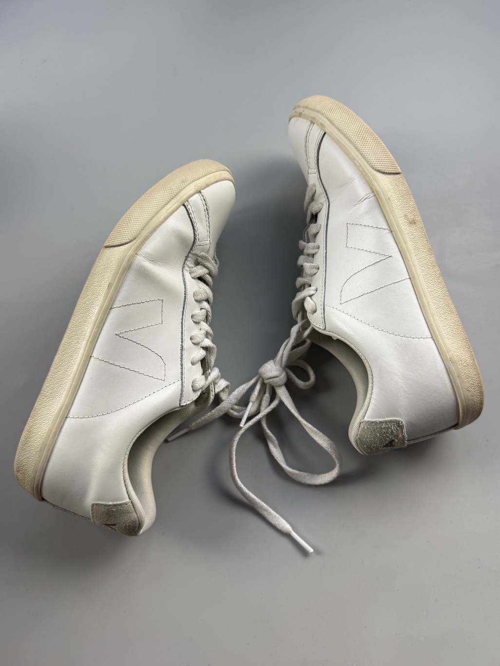 Veja Esplar Leather Sneakers White Natural Suede Heel Women’s Us 8 Eu 39